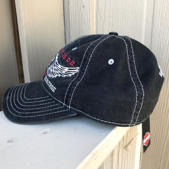 HD Harley Davidson Winged Engine 1903 Baseball Hat - Picture 9 of 12
